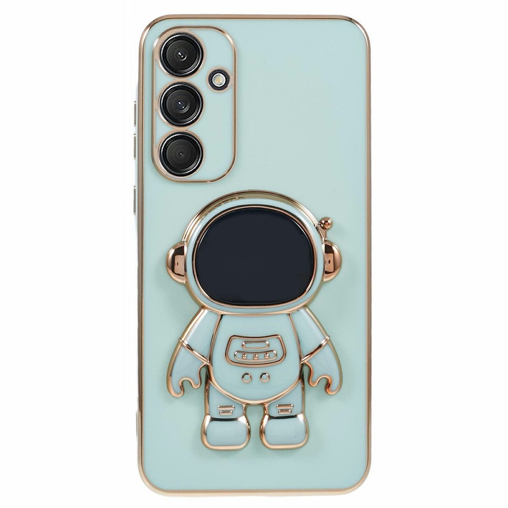 Husa Telefon 2in1, Vivimall, Compatibila Samsung Galaxy S23, Carcasa TPU cu Suport Inclus Tip Astronaut, Protectie Camere, Verde - vivimall.ro