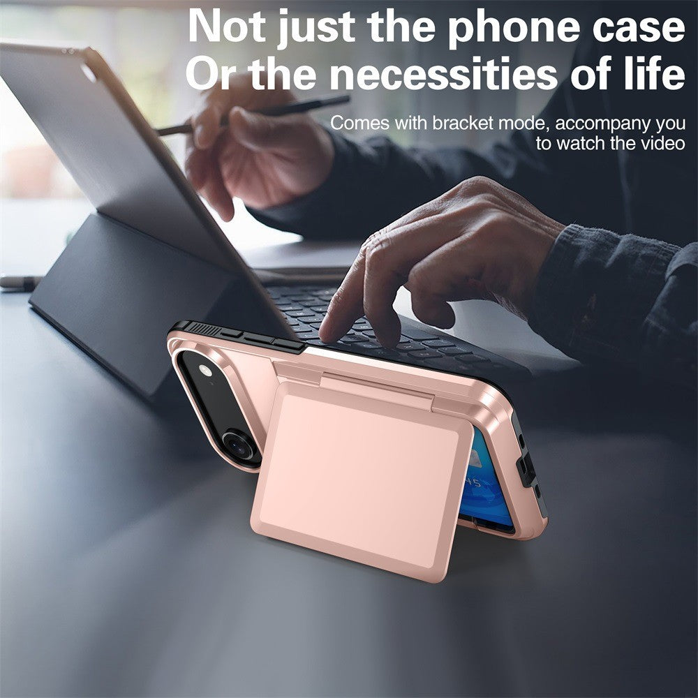Husă policarbonat iPhone 17 Air Rose Gold, detaliu colțuri protejate anti-șoc