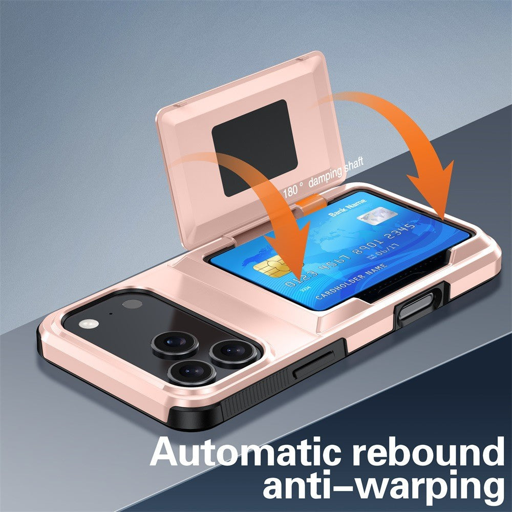 Husă iPhone 17 Pro Rose Gold, detaliu textură anti-alunecare și finisaj policarbonat