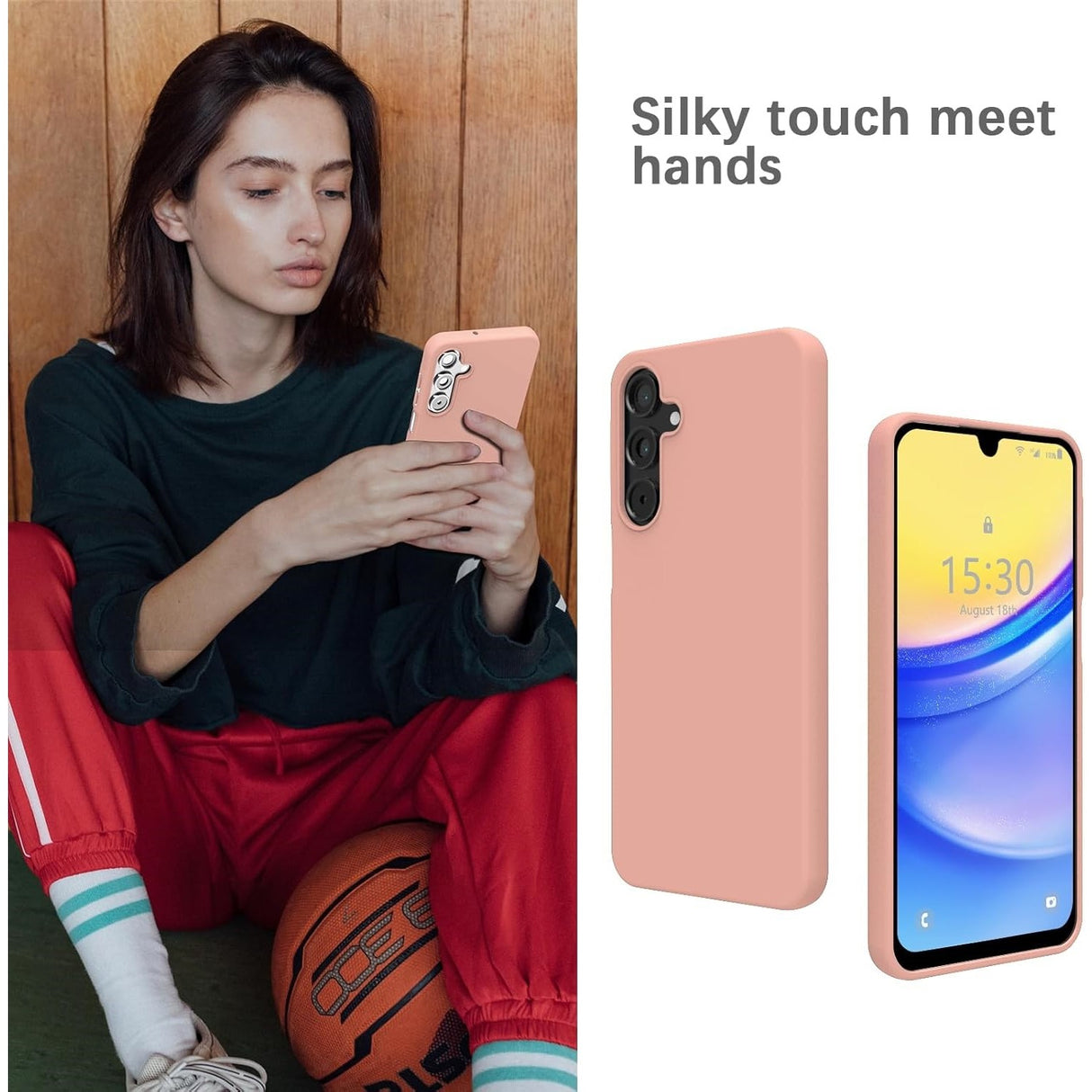Husa de Protectie Matte TPU, Vivimall, pentru Samsung Galaxy A35 5G, Protectie Camera, Antisoc, Antizgariere, Antialunecare, Acoperire Completa, Roz - vivimall.ro