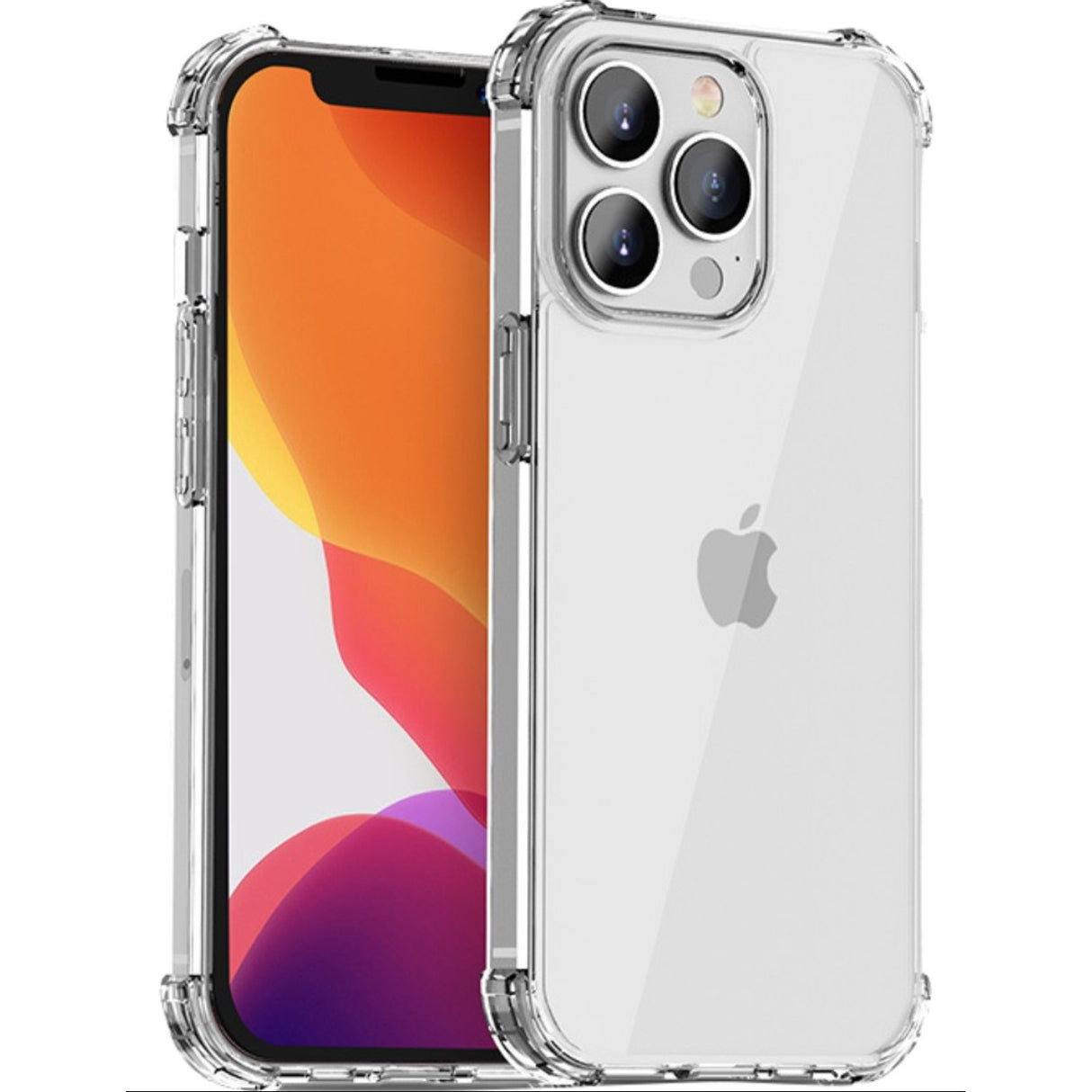 Husă TPU transparentă pentru iPhone 13 Pro Max 6.7", vedere frontală, design subțire antisoc