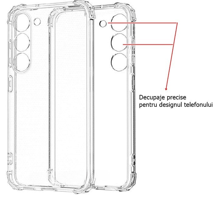 Husa de protectie Flippy, Airbag Shock Absorption, TPU, pentru Samsung Galaxy S23 , Transparent - vivimall.ro