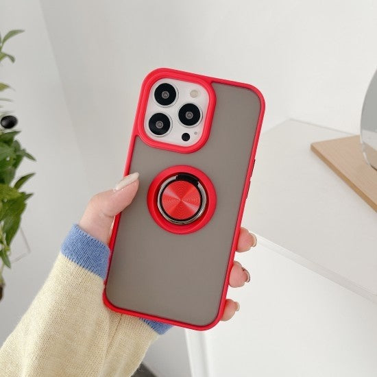 Husa de protectie Flippy compatibila cu Apple iPhone 13,Defender cu prindere inel,Rosu - vivimall.ro