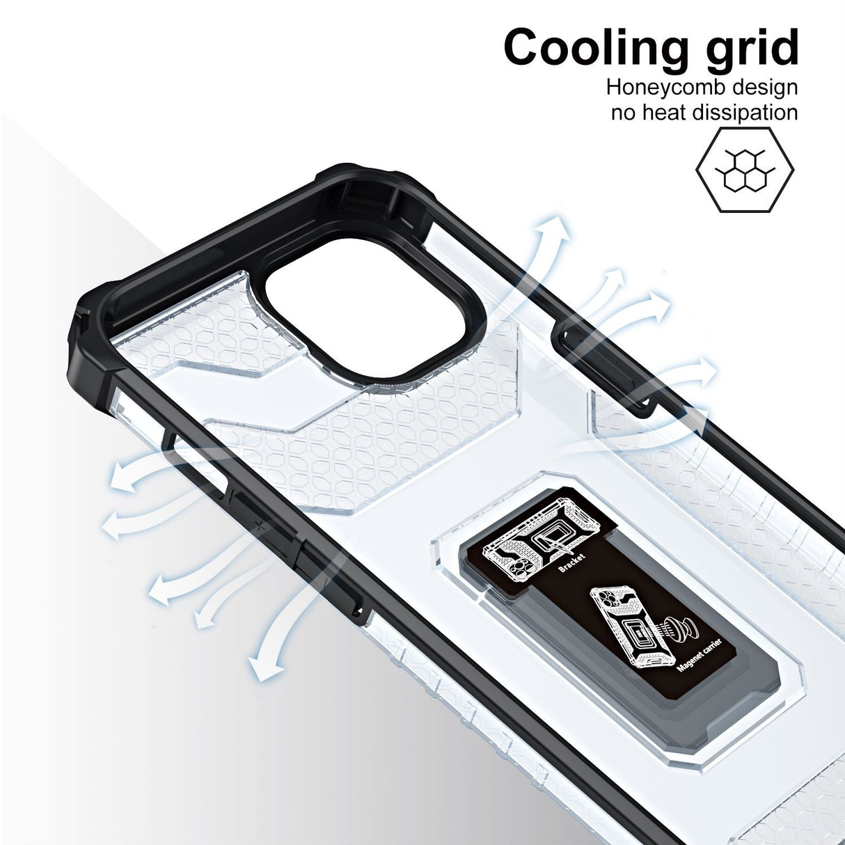 Husa de protectie Flippy compatibila cu Apple iPhone 13 Mini Acrylic Armor cu suport Negru - vivimall.ro