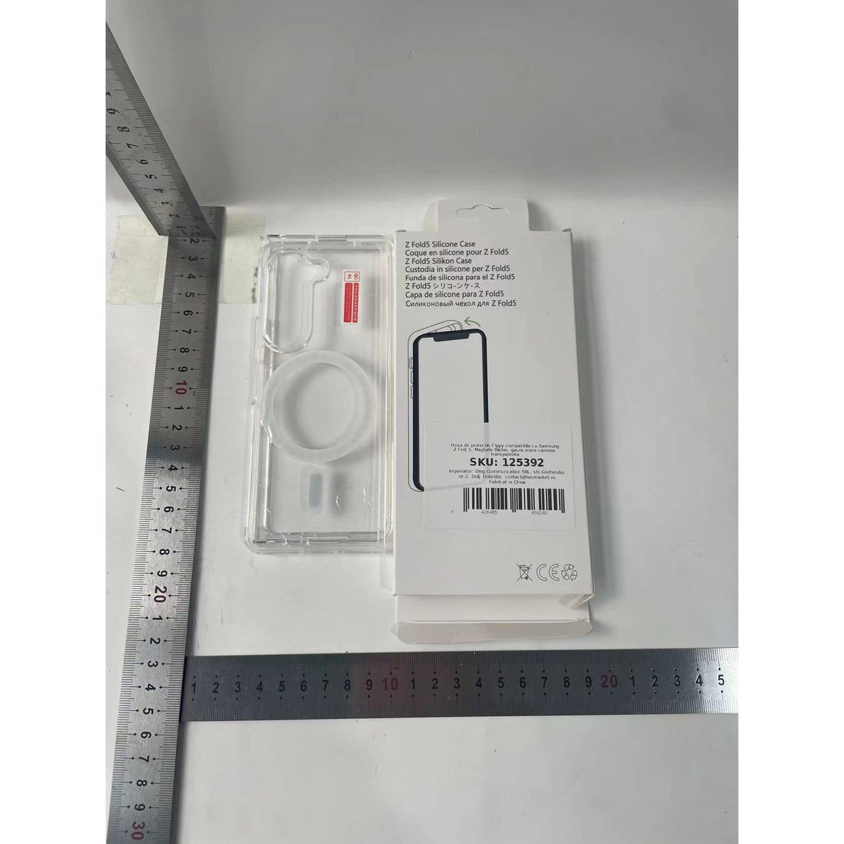Husă transparentă Samsung Z Fold 5 MagSafe, detaliu colțuri întărite anti-șoc