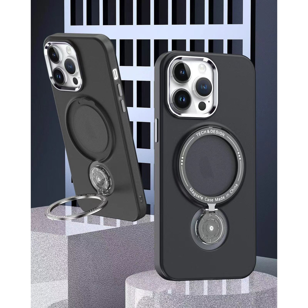 Husa de protectie Flippy, cu incarcare Wireless, Tehnologie Magsafe, TPU, Inel magnetic rotativ cu functie de suport, pentru Samsung Galaxy S23, Negru - vivimall.ro