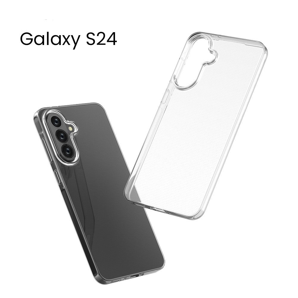 Detaliu textură silicon TPU husă Samsung Galaxy S24 Protect Plus transparentă, colț protejat