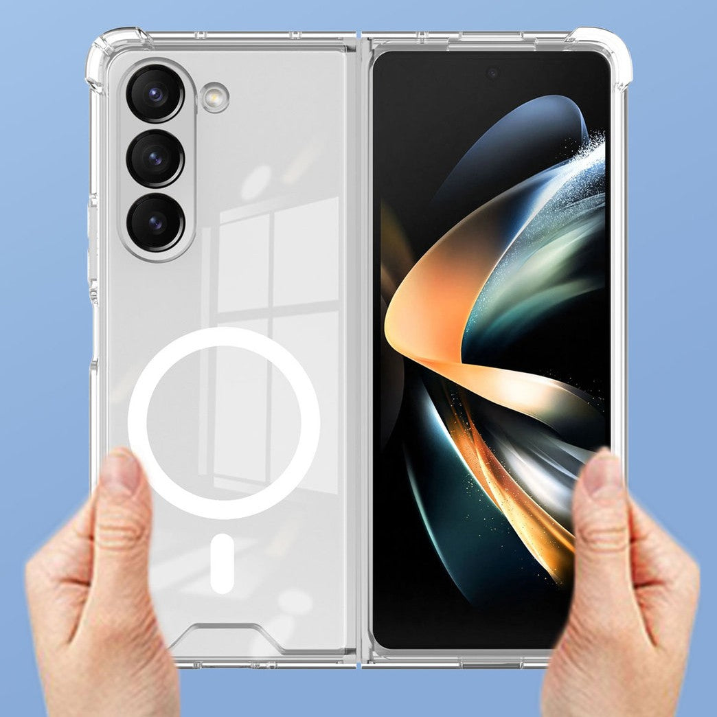 Husă Samsung Galaxy Z Fold6 anti-shock transparentă, detaliu colț protecție impact