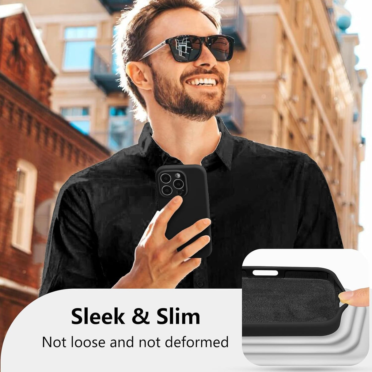 Husa de Protectie, Vivimall, pentru iPhone 16 Pro Max, Liquid Silicone, cu Microfibra pe Interior, Protectie Antisoc, Compatibil Incarcare Wireless, Negru - vivimall.ro
