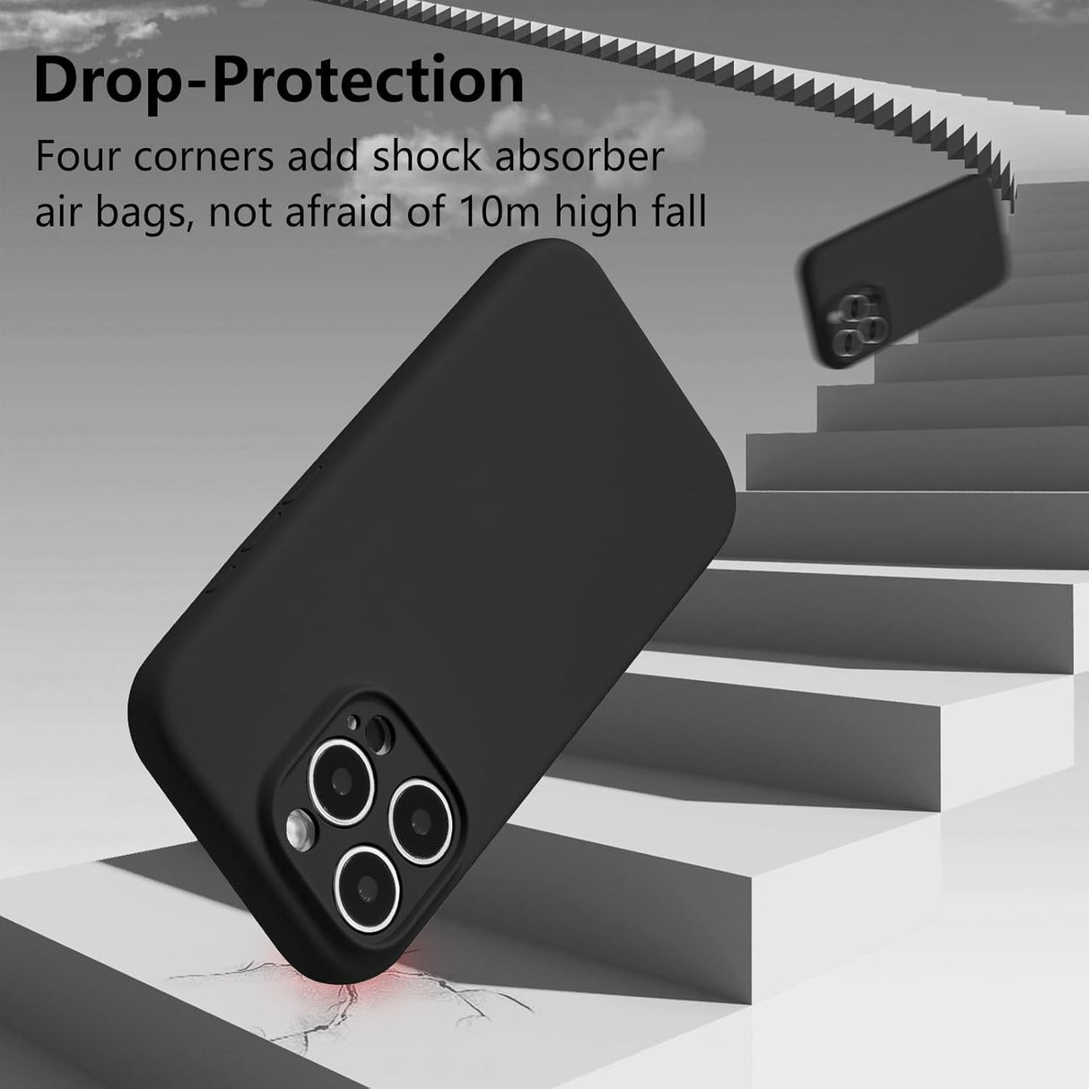 Husa de Protectie, Vivimall, pentru iPhone 16 Pro Max, Liquid Silicone, cu Microfibra pe Interior, Protectie Antisoc, Compatibil Incarcare Wireless, Negru - vivimall.ro