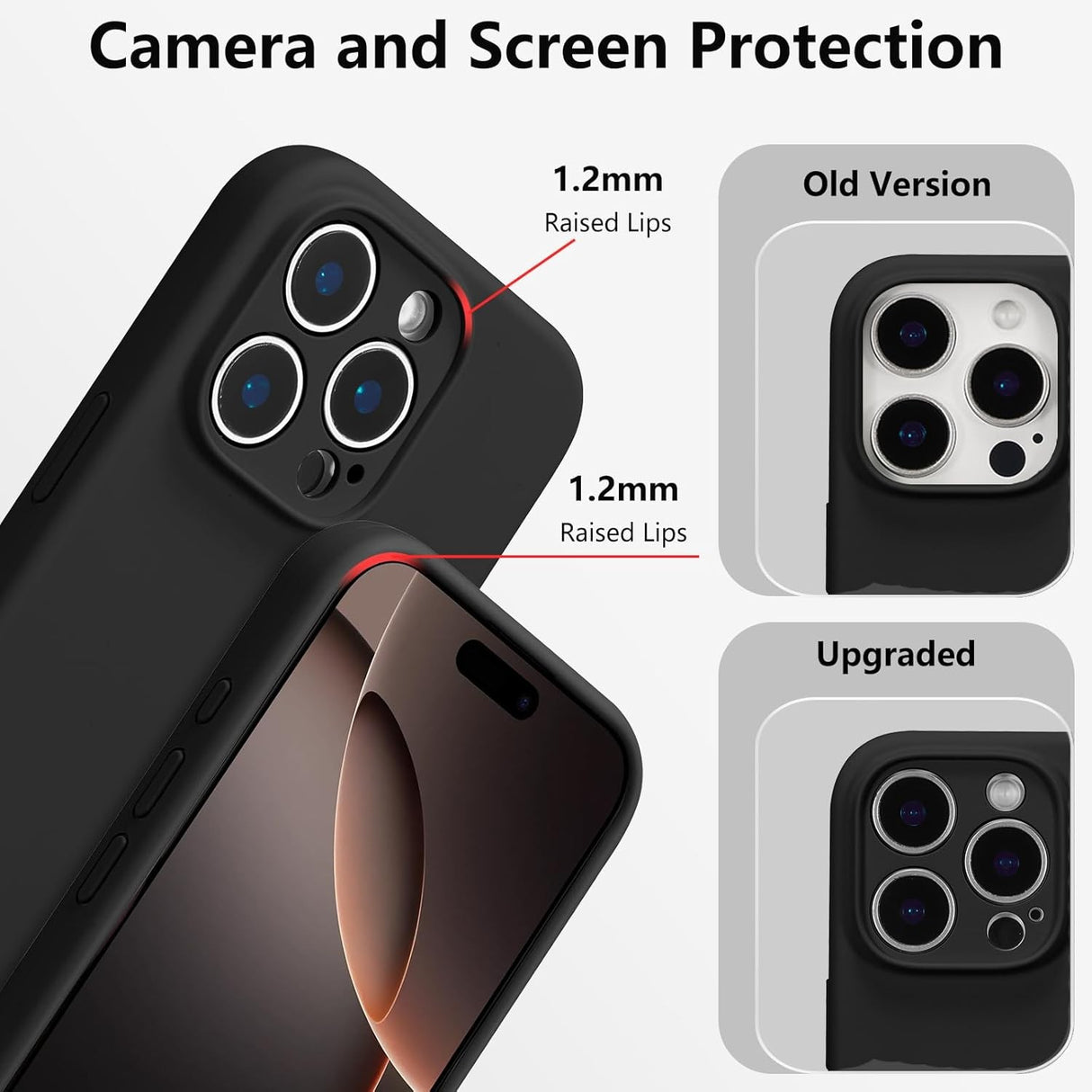 Husa de Protectie, Vivimall, pentru iPhone 16 Pro Max, Liquid Silicone, cu Microfibra pe Interior, Protectie Antisoc, Compatibil Incarcare Wireless, Negru - vivimall.ro
