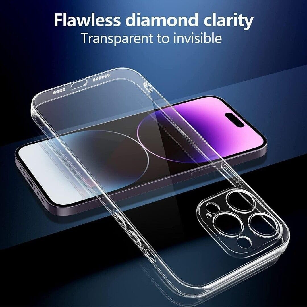 Husă TPU transparentă iPhone 16 Pro Max, vedere de sus, colțuri antisoc întărite