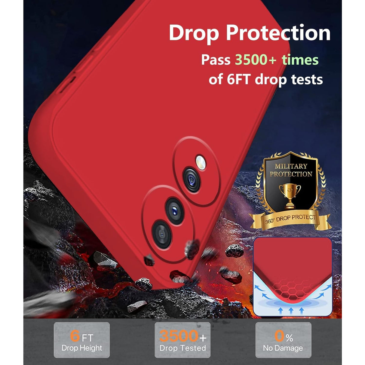 Husa de Protectie, Vivimall, pentru Honor 70, Liquid Silicone, cu Microfibra pe Interior, Protectie Antisoc, Compatibil Incarcare Wireless, Rosu - vivimall.ro