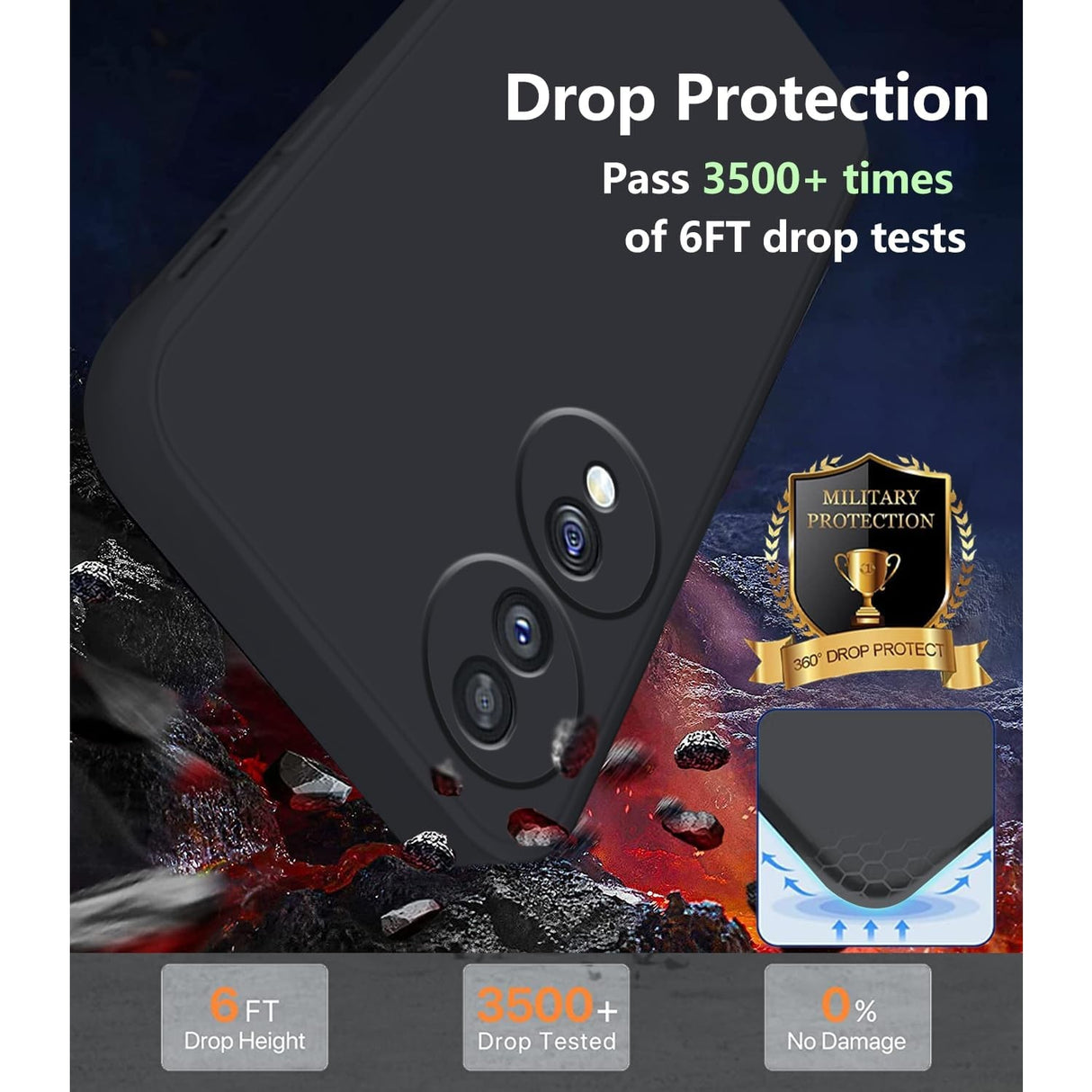 Husa de Protectie, Vivimall, pentru Honor 70, Liquid Silicone, cu Microfibra pe Interior, Protectie Antisoc, Compatibil Incarcare Wireless, Negru - vivimall.ro
