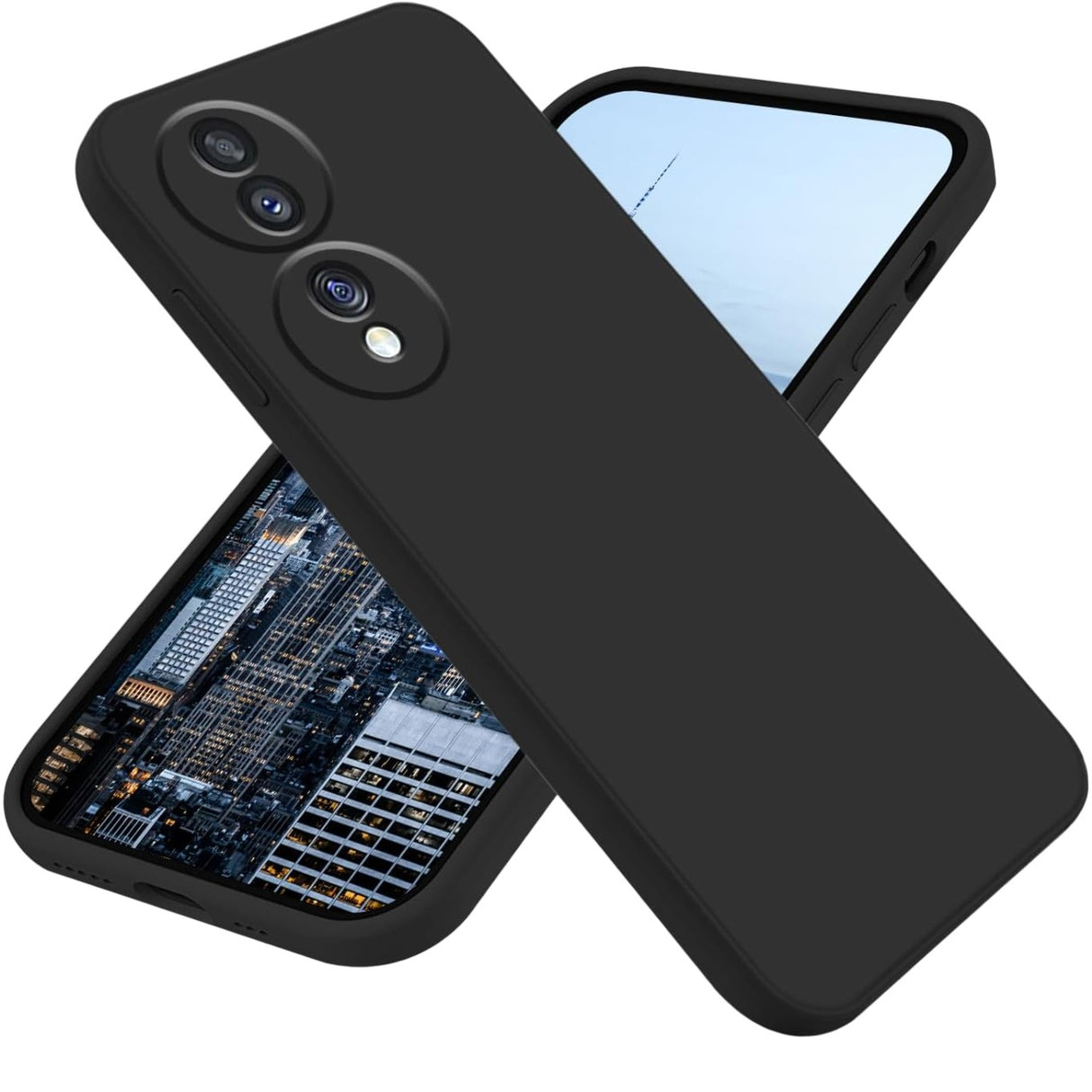 Husa de Protectie, Vivimall, pentru Honor 70, Liquid Silicone, cu Microfibra pe Interior, Protectie Antisoc, Compatibil Incarcare Wireless, Negru - vivimall.ro