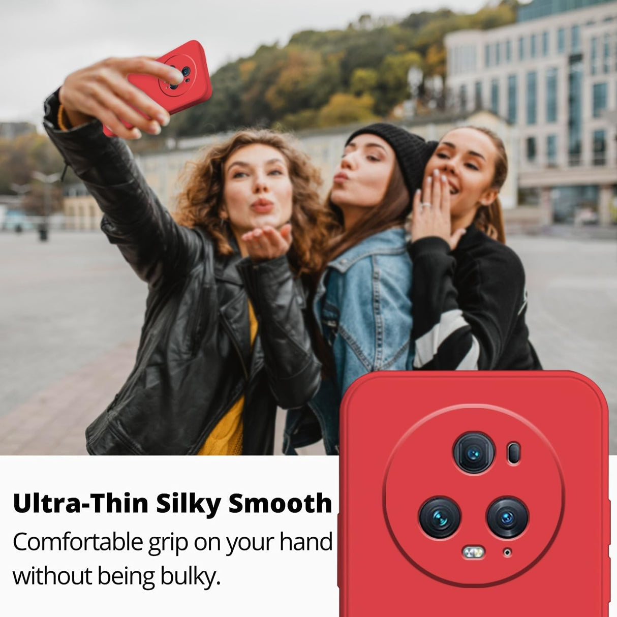Husa de Protectie, Vivimall, pentru Honor Magic 5 Pro, Liquid Silicone, cu Microfibra pe Interior, Protectie Antisoc, Compatibil Incarcare Wireless, Rosu - vivimall.ro