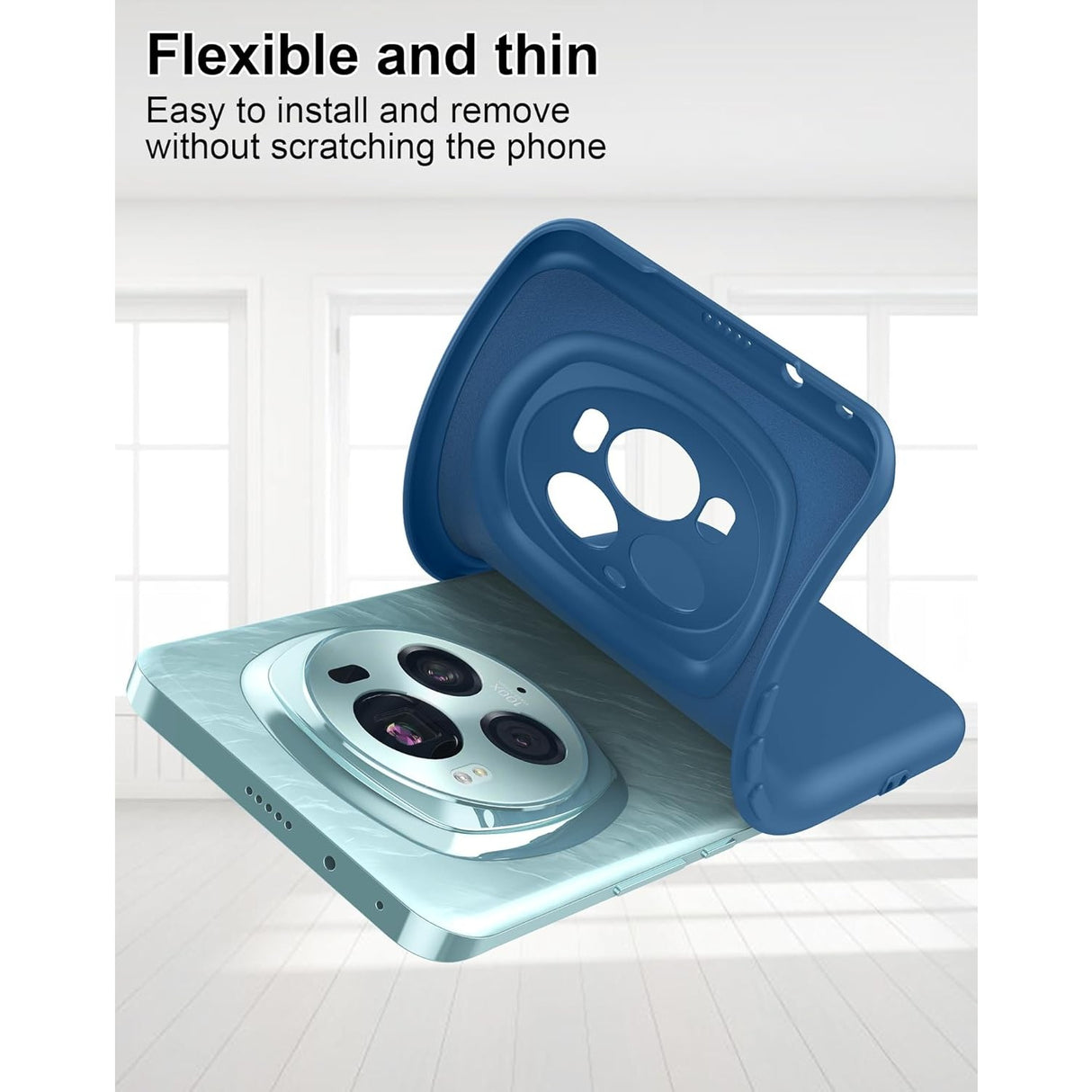 Husa de Protectie, Vivimall, pentru Honor Magic 5 Pro, Liquid Silicone, cu Microfibra pe Interior, Protectie Antisoc, Compatibil Incarcare Wireless, Albastru - vivimall.ro