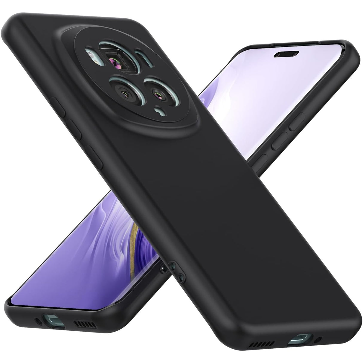 Husa de Protectie, Vivimall, pentru Honor Magic 6 Pro, Liquid Silicone, cu Microfibra pe Interior, Protectie Antisoc, Compatibil Incarcare Wireless, Negru - vivimall.ro