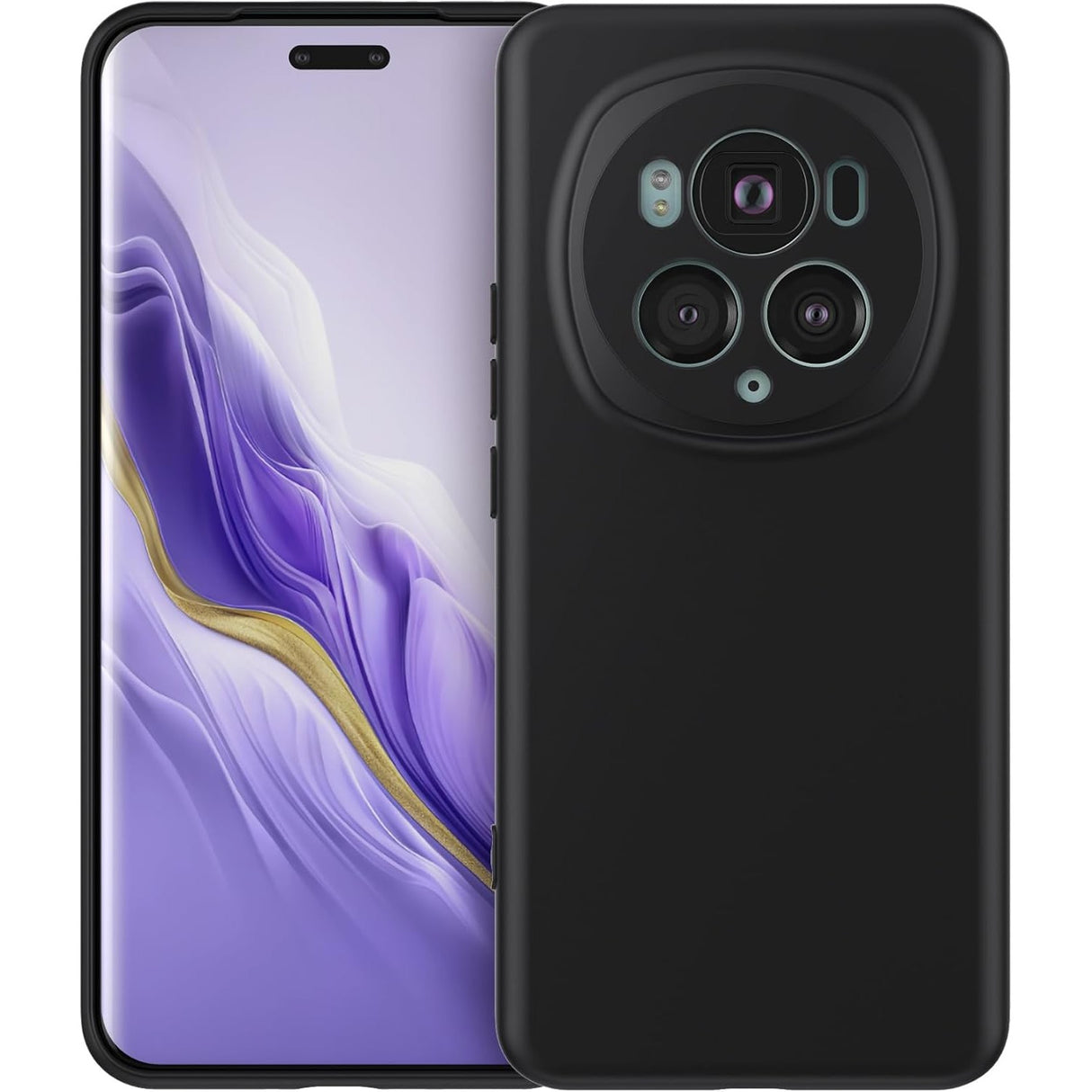 Husa de Protectie, Vivimall, pentru Honor Magic 6 Pro, Liquid Silicone, cu Microfibra pe Interior, Protectie Antisoc, Compatibil Incarcare Wireless, Negru - vivimall.ro
