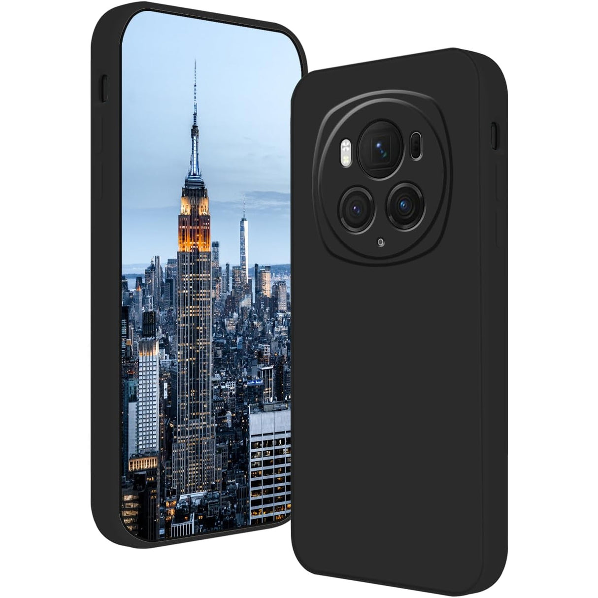 Husa de Protectie, Vivimall, pentru Honor Magic 6 Pro, Liquid Silicone, cu Microfibra pe Interior, Protectie Antisoc, Compatibil Incarcare Wireless, Negru - vivimall.ro