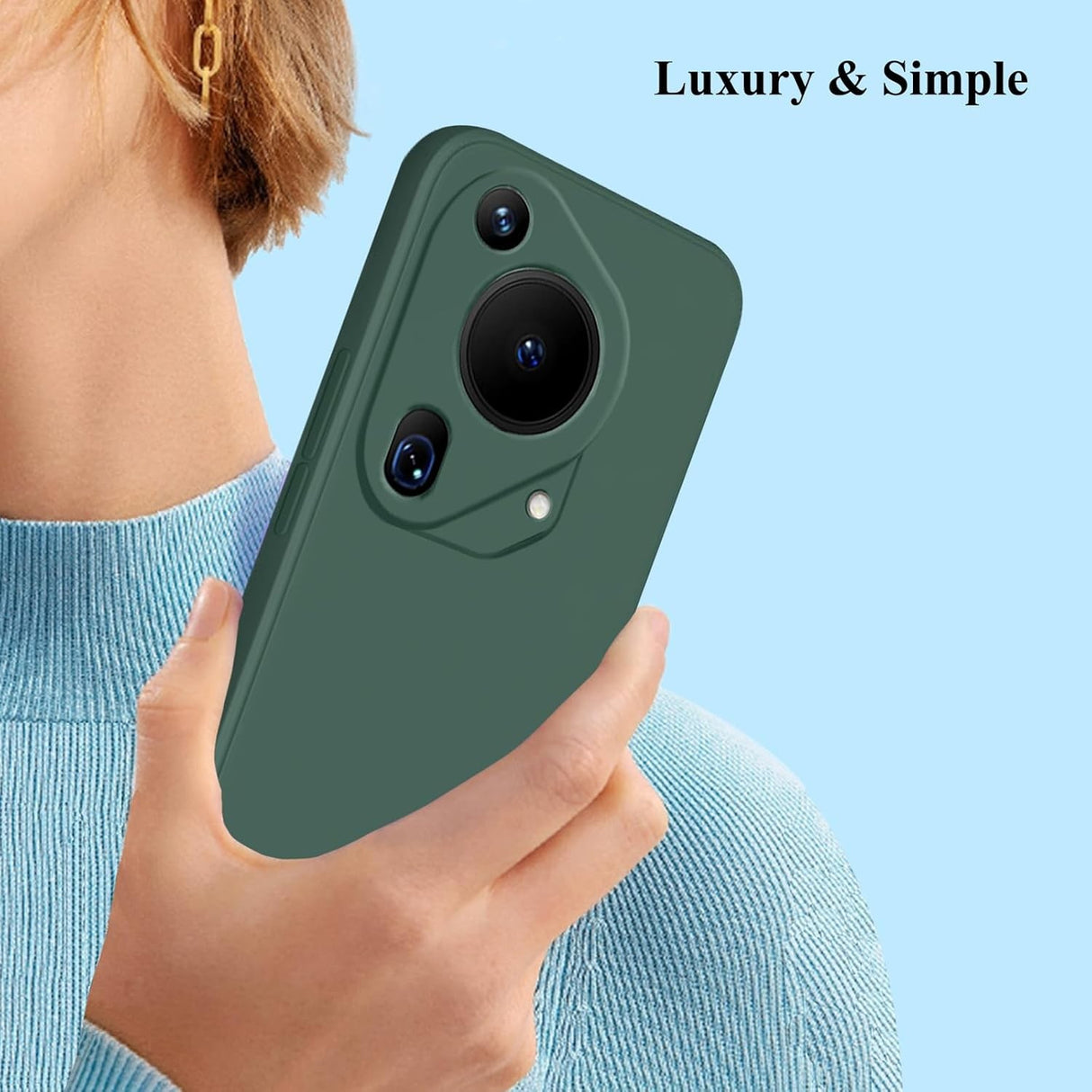 Husa de Protectie, Flippy, pentru Huawei Pura 70, Liquid Silicone, cu Microfibra pe Interior, Protectie Antisoc, Compatibil Incarcare Wireless, Verde - vivimall.ro