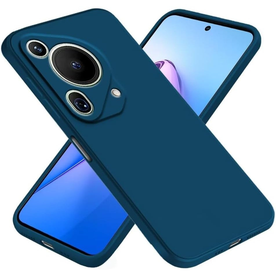Husă silicon lichid Huawei Pura 70 Pro, vedere laterală, margini ridicate pentru display