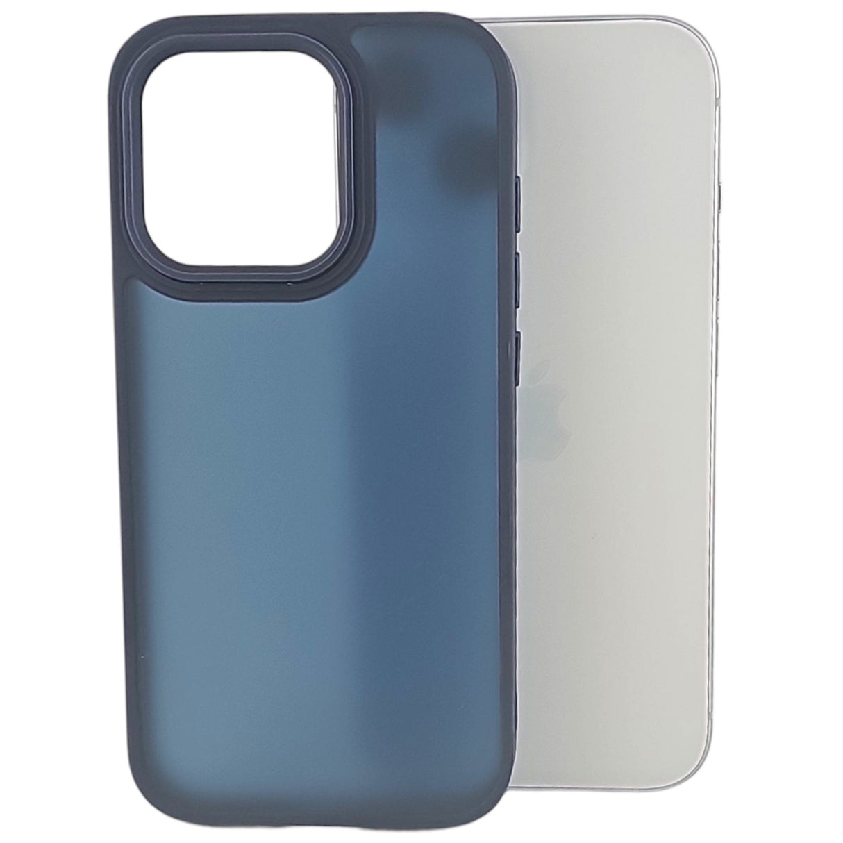 Husă iPhone 15 Pro Max Satin Matte din PC rigid, culoare albastru, vedere frontală