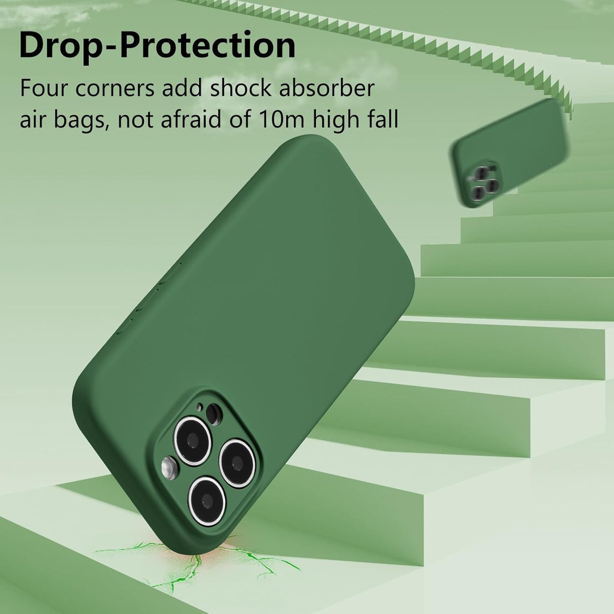 Husa de Protectie, Flippy, pentru iPhone 16 Pro Max, Liquid Silicone, cu Microfibra pe Interior, Protectie Antisoc, Compatibil Incarcare Wireless, Verde - vivimall.ro