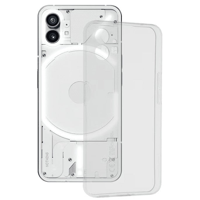 Husă TPU transparentă pentru Nothing Phone 1 cu Dust Plug, vedere frontală, model Protect Plus