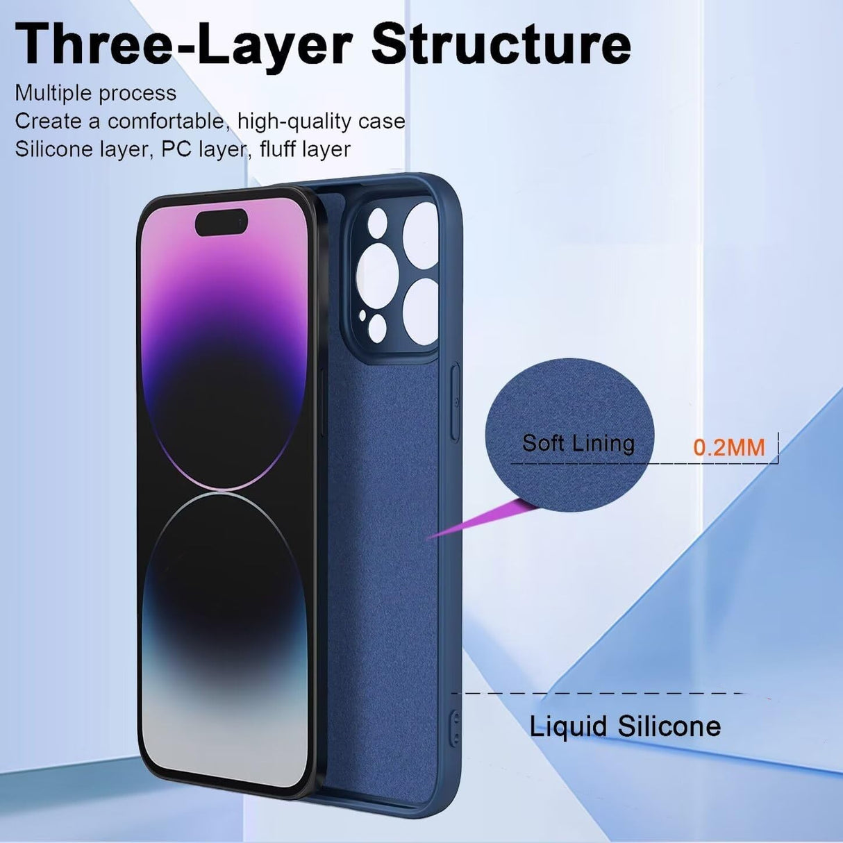 Husă Oppo Reno 11 F montată pe telefon, albastru, acces complet la porturi și butoane