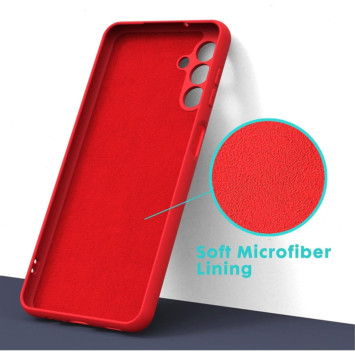 Husă Liquid Silicone roșie Samsung Galaxy A35, margini ridicate protecție display și cameră
