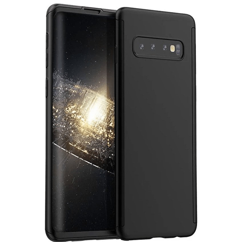 Husa de Protectie, Flippy, pentru Samsung Galaxy A40, cu Acoperire Completa 360, cu Folie de Protectie, Plastic, Negru - vivimall.ro