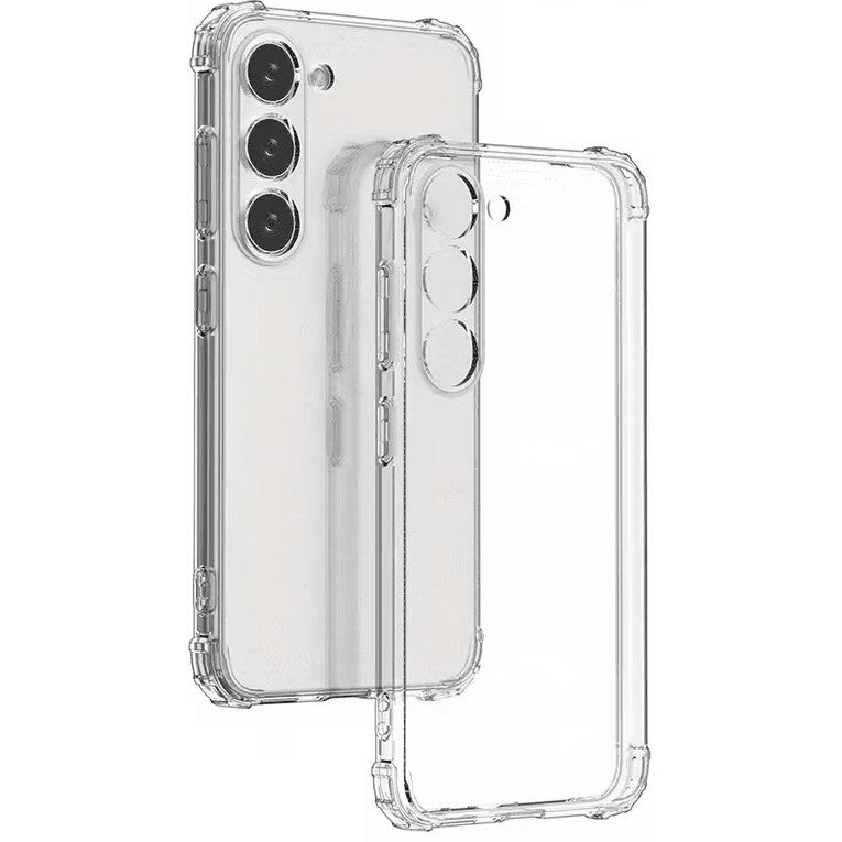 Husă Samsung Galaxy S23 FE 5G transparentă TPU Protect Plus cu Dust Plug, vedere frontală