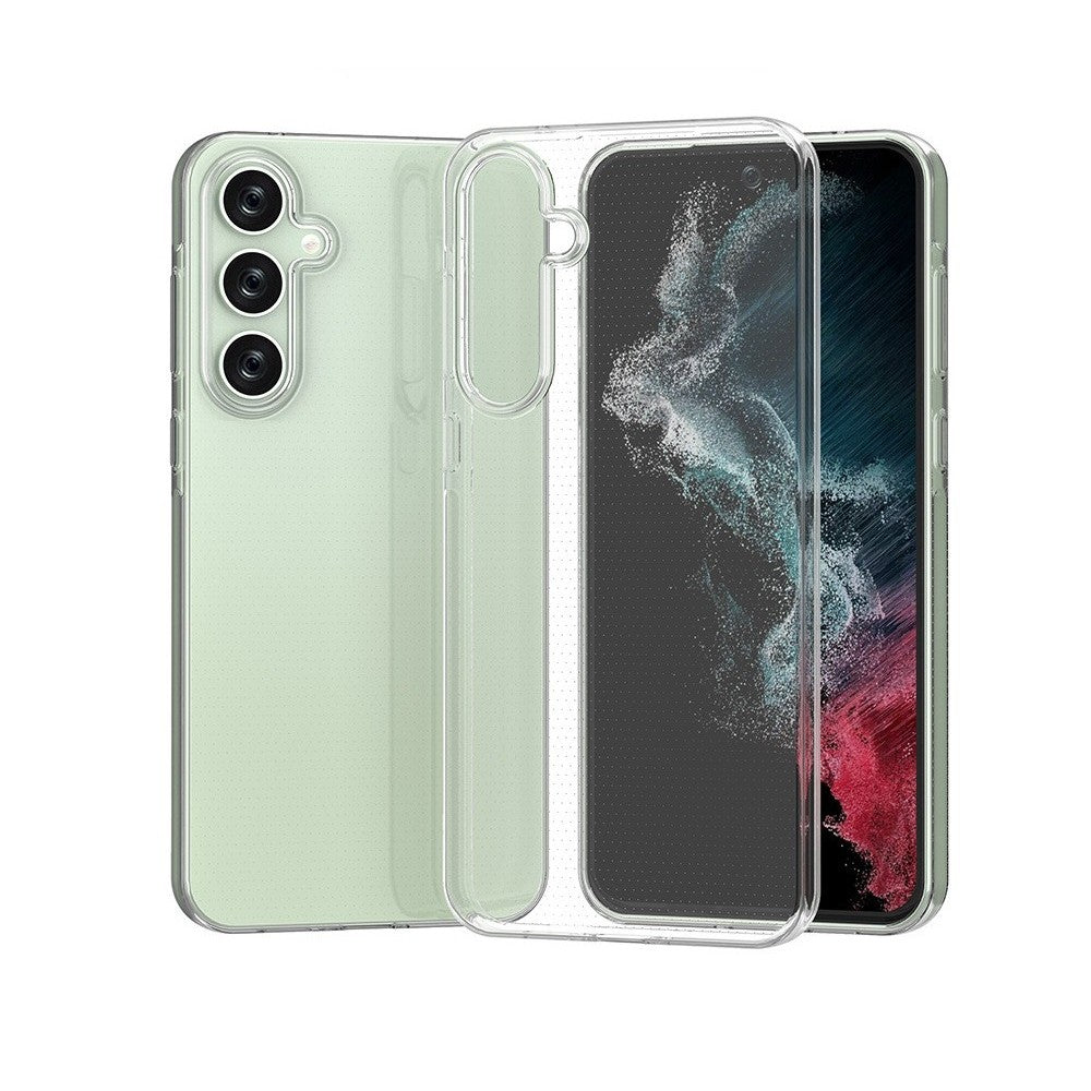 Husă Samsung Galaxy S23 FE Protect Plus TPU transparent, vedere frontală, model Vivimall
