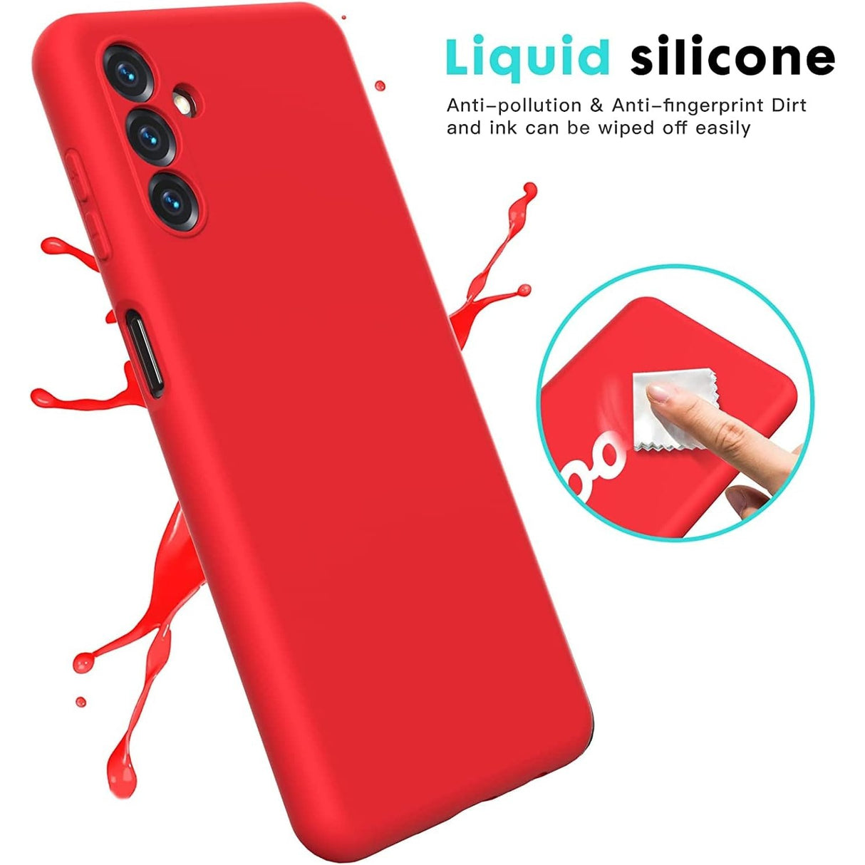 Husa de Protectie, Flippy, pentru Samsung Galaxy S24 FE, Liquid Silicone, cu Microfibra pe Interior, Protectie Antisoc, Compatibil Incarcare Wireless, Rosu - vivimall.ro