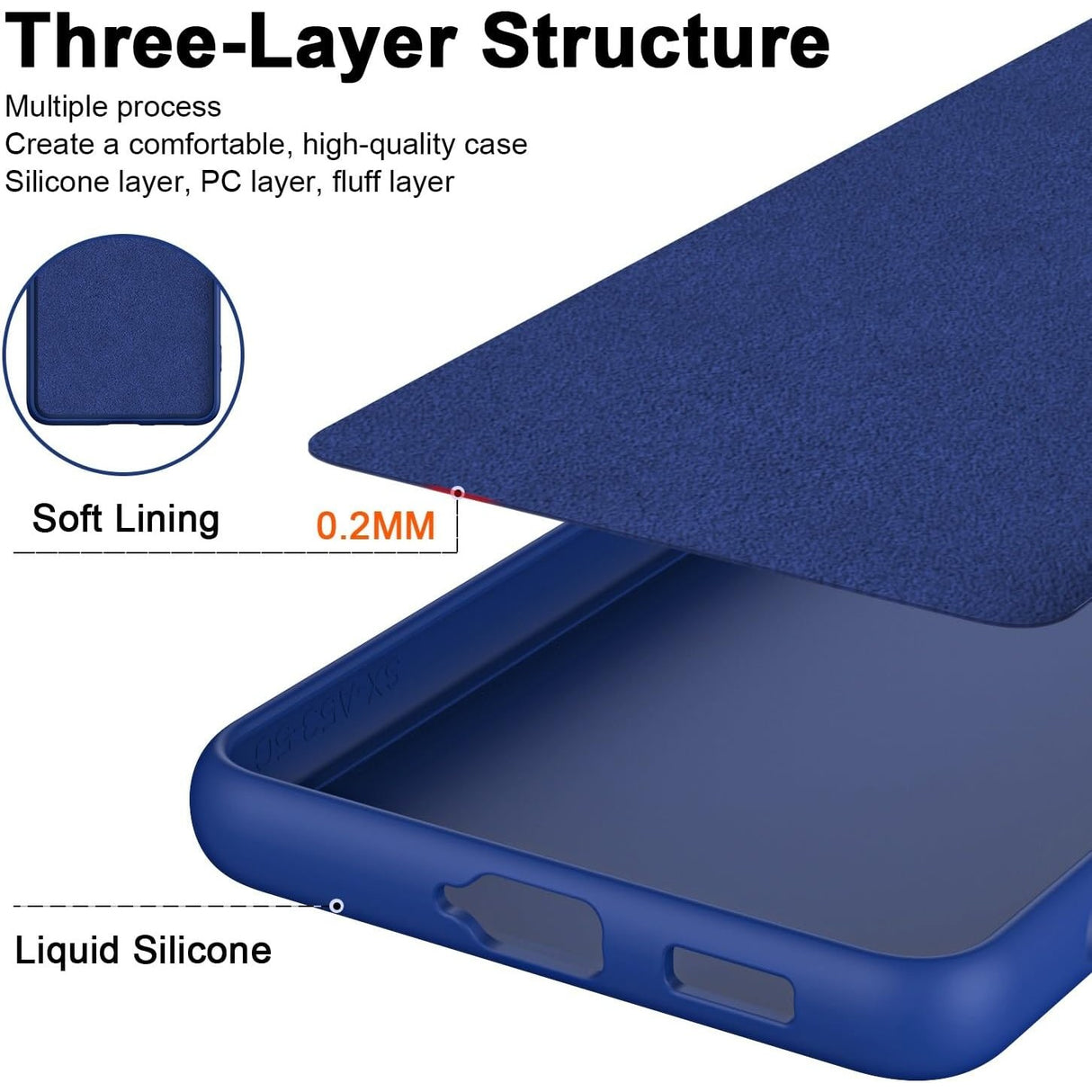 Husa de Protectie, Vivimall, pentru Xiaomi 14, Liquid Silicone, cu Microfibra pe Interior, Protectie Antisoc, Compatibil Incarcare Wireless, Albastru - vivimall.ro
