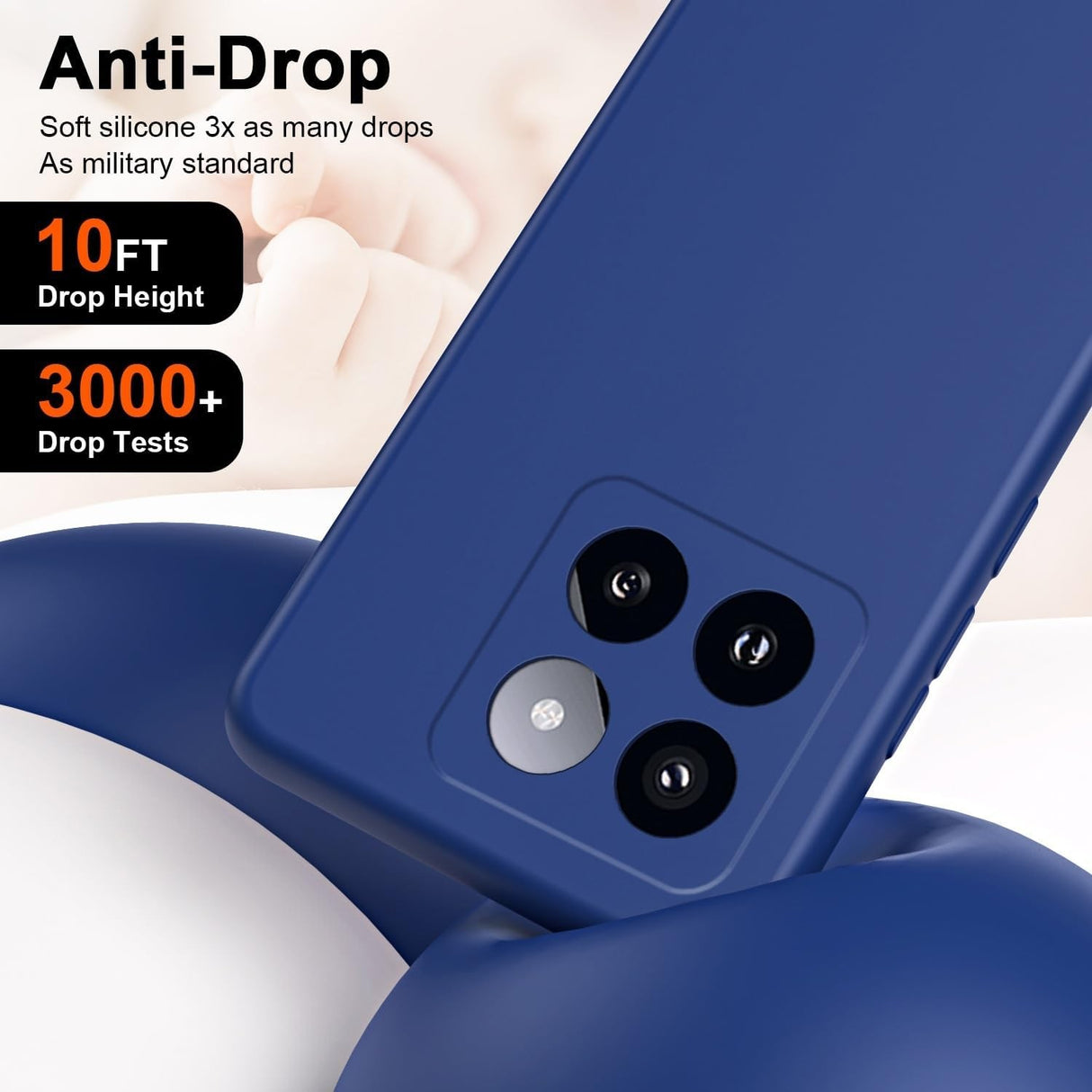 Husa de Protectie, Vivimall, pentru Xiaomi 14, Liquid Silicone, cu Microfibra pe Interior, Protectie Antisoc, Compatibil Incarcare Wireless, Albastru - vivimall.ro