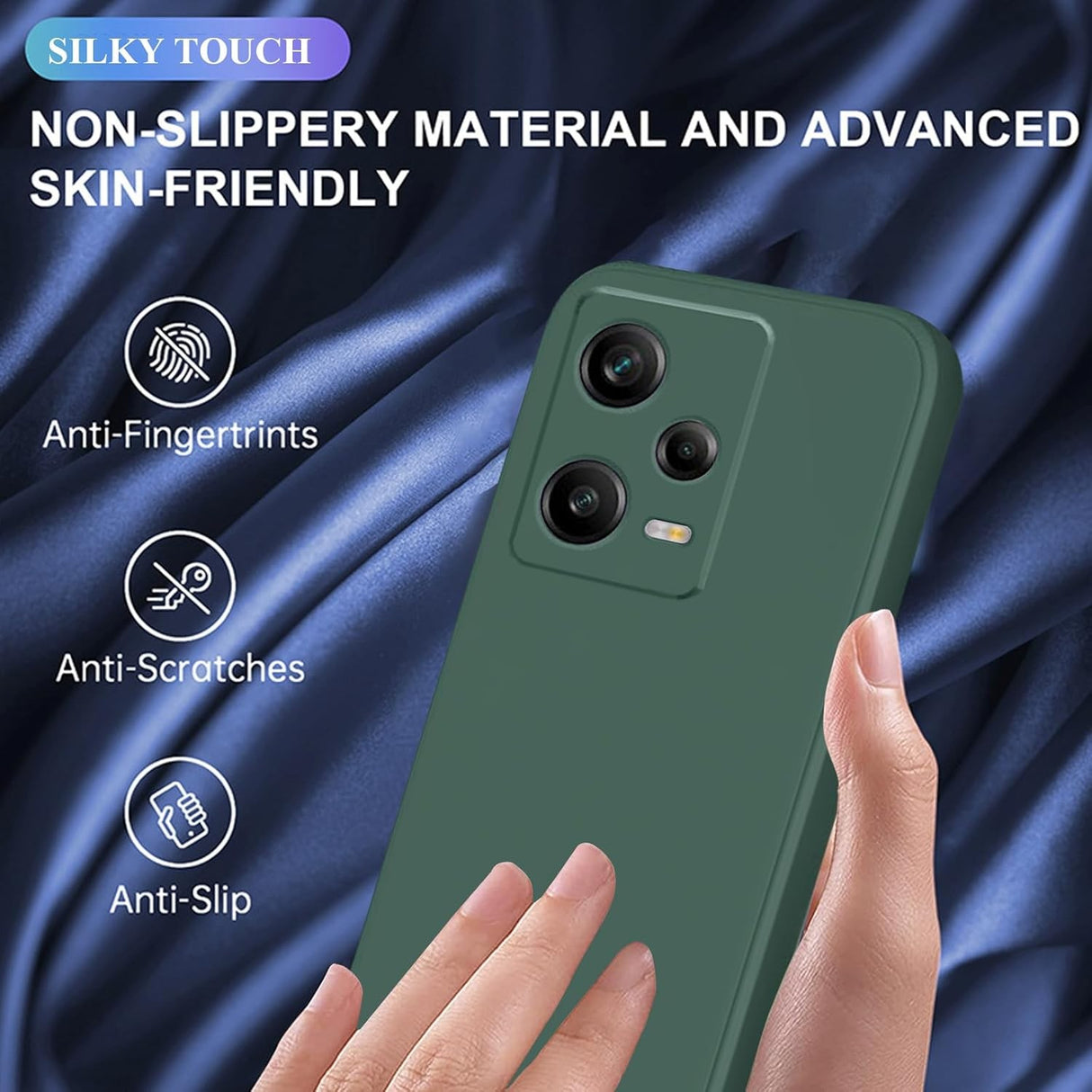 Husă de protecție antisoc Redmi Note 12 Pro 5G verde, vedere de ansamblu produs