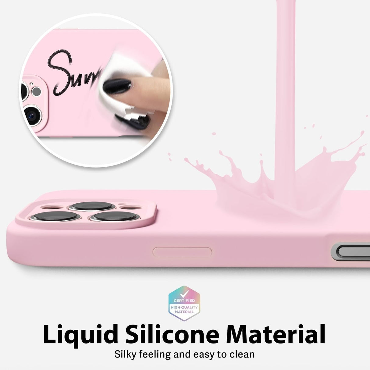 Husa de Protectie Matte TPU, Vivimall, pentru Apple iPhone 16 Pro Max, Protectie Camera, Antisoc, Antizgariere, Antialunecare, Acoperire Completa, Roz - vivimall.ro