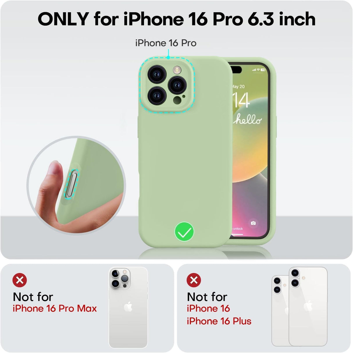 Husa de Protectie Matte TPU, Vivimall, pentru Apple iPhone 16 Pro, Protectie Camera, Antisoc, Antizgariere, Antialunecare, Acoperire Completa, Verde - vivimall.ro