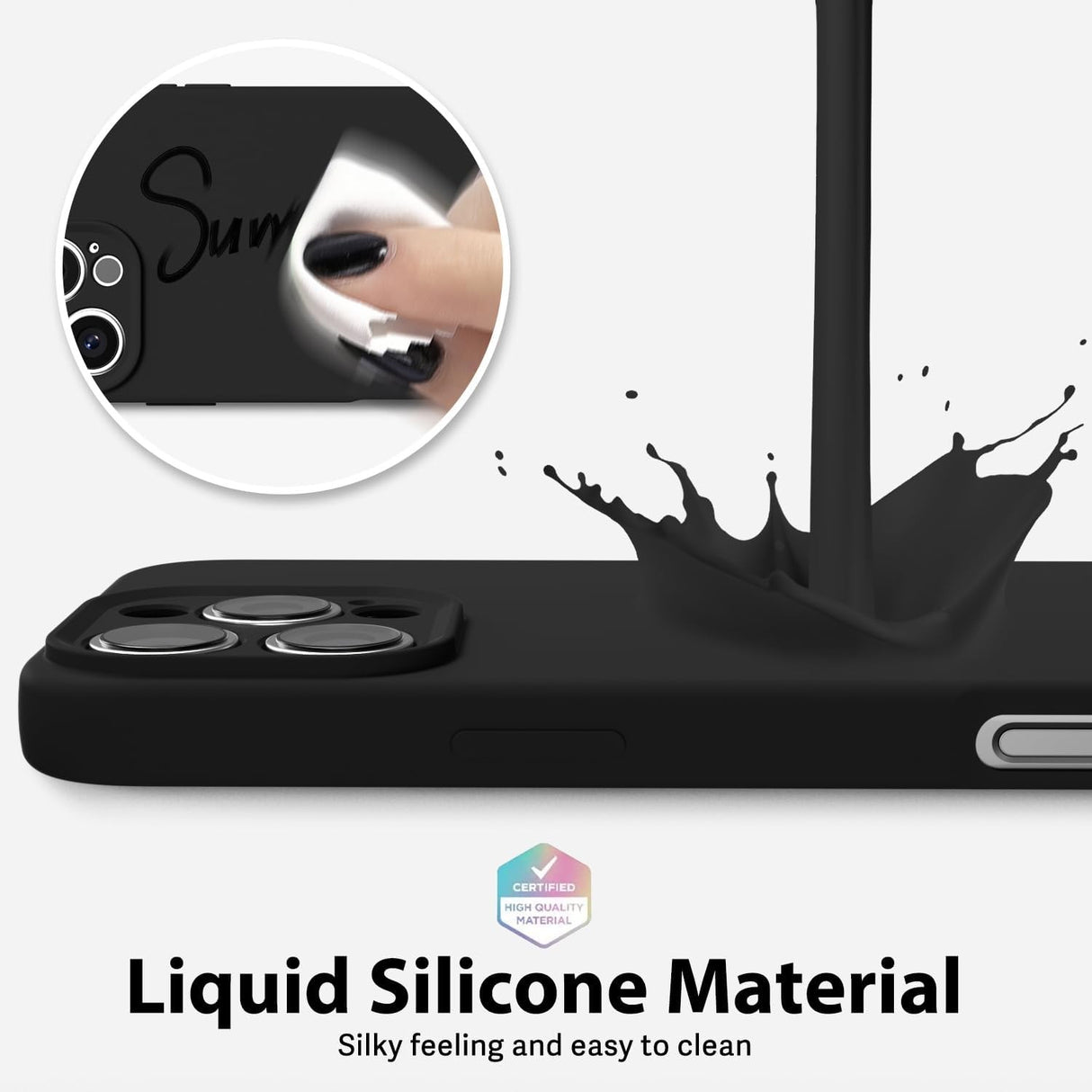 Husa de Protectie Matte TPU, Vivimall, pentru Apple iPhone 16 Pro, Protectie Camera, Antisoc, Antizgariere, Antialunecare, Acoperire Completa, Negru - vivimall.ro