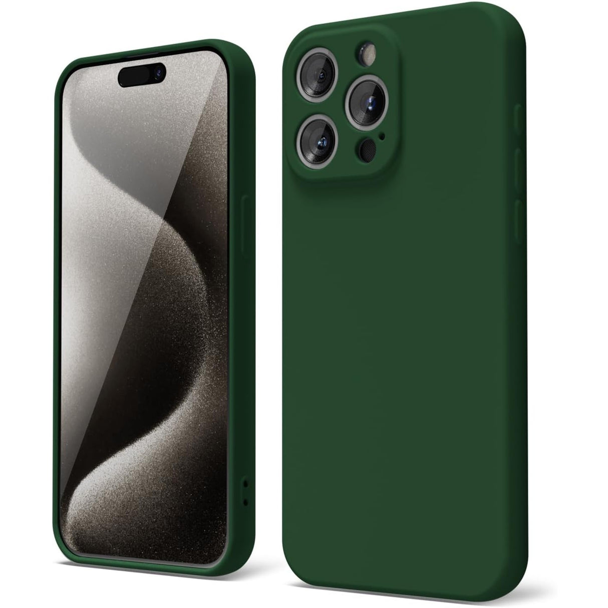 Husa de Protectie Matte TPU, Vivimall, pentru Realme C55, Protectie Camera, Antisoc, Antizgariere, Antialunecare, Acoperire Completa, Verde - vivimall.ro