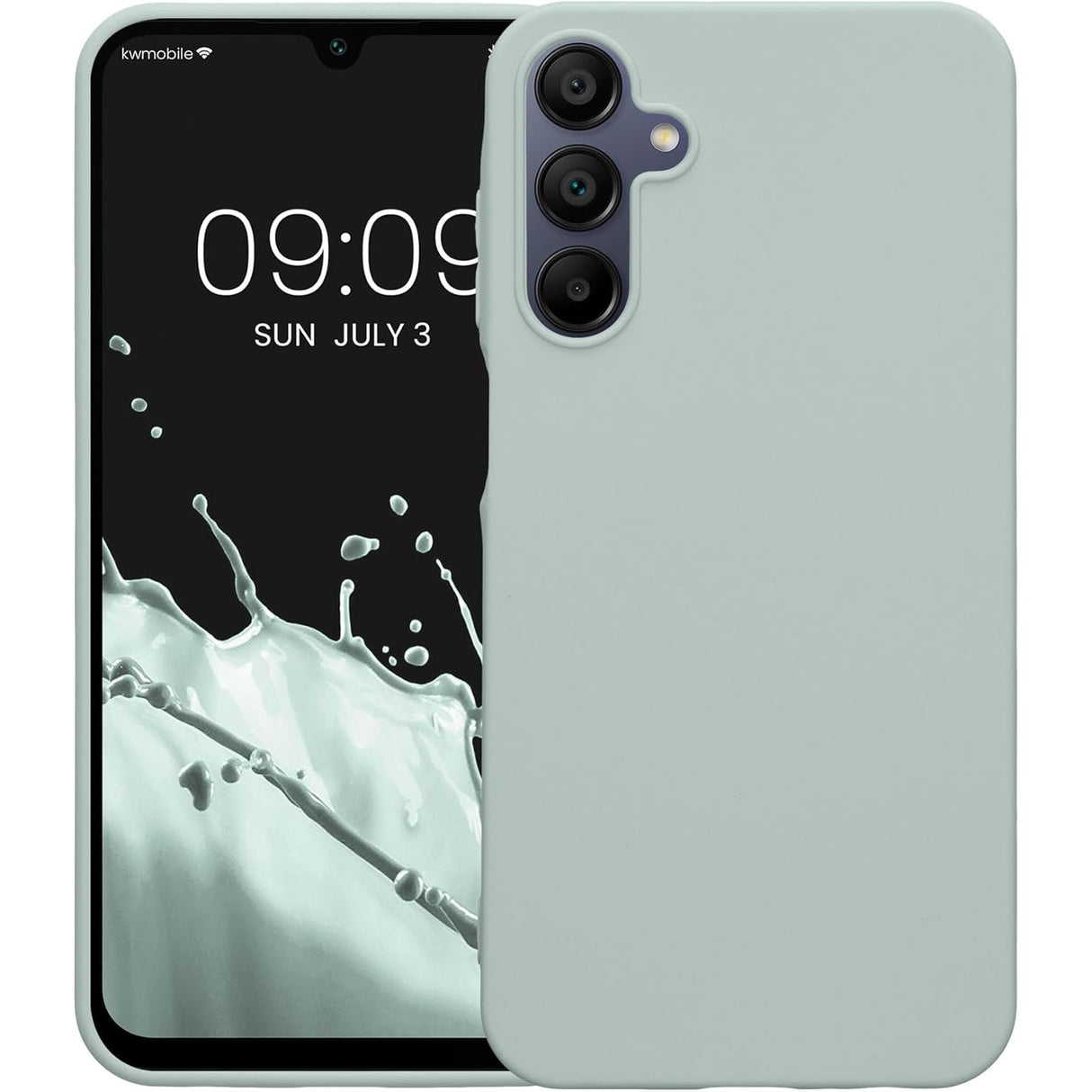 Husă Samsung Galaxy A55 5G Matte TPU, vedere laterală, material flexibil TPU verde mat