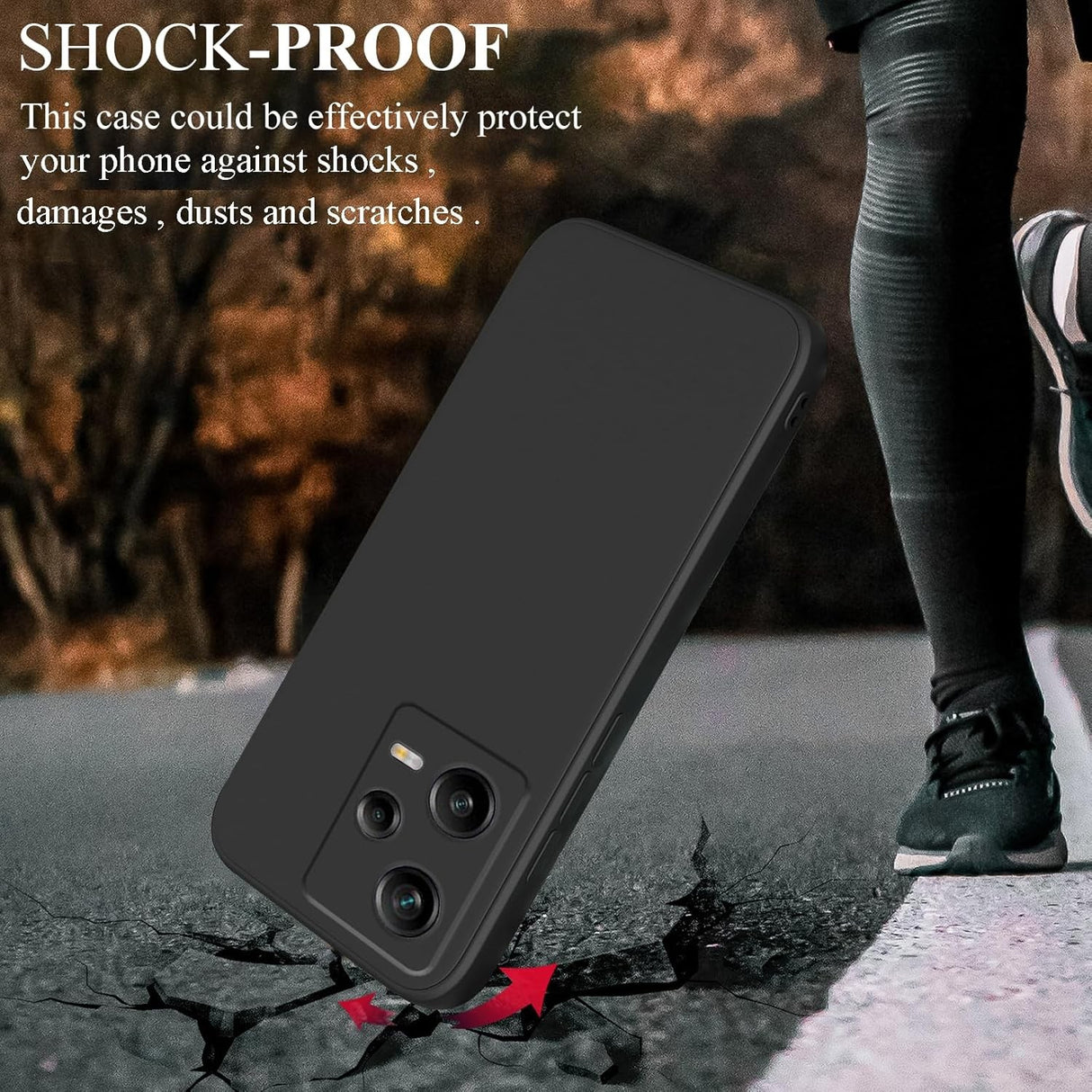 Husa de Protectie Matte TPU, Vivimall, pentru Xiaomi Redmi 12 Pro, Protectie Camera, Antisoc, Antizgariere, Antialunecare, Acoperire Completa, Negru - vivimall.ro