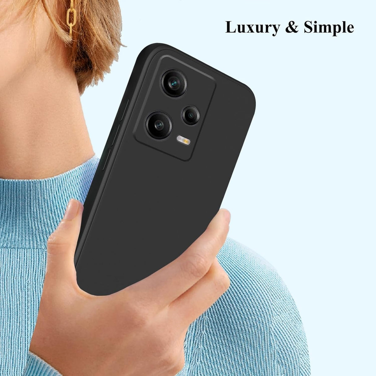 Husa de Protectie Matte TPU, Vivimall, pentru Xiaomi Redmi 12 Pro, Protectie Camera, Antisoc, Antizgariere, Antialunecare, Acoperire Completa, Negru - vivimall.ro