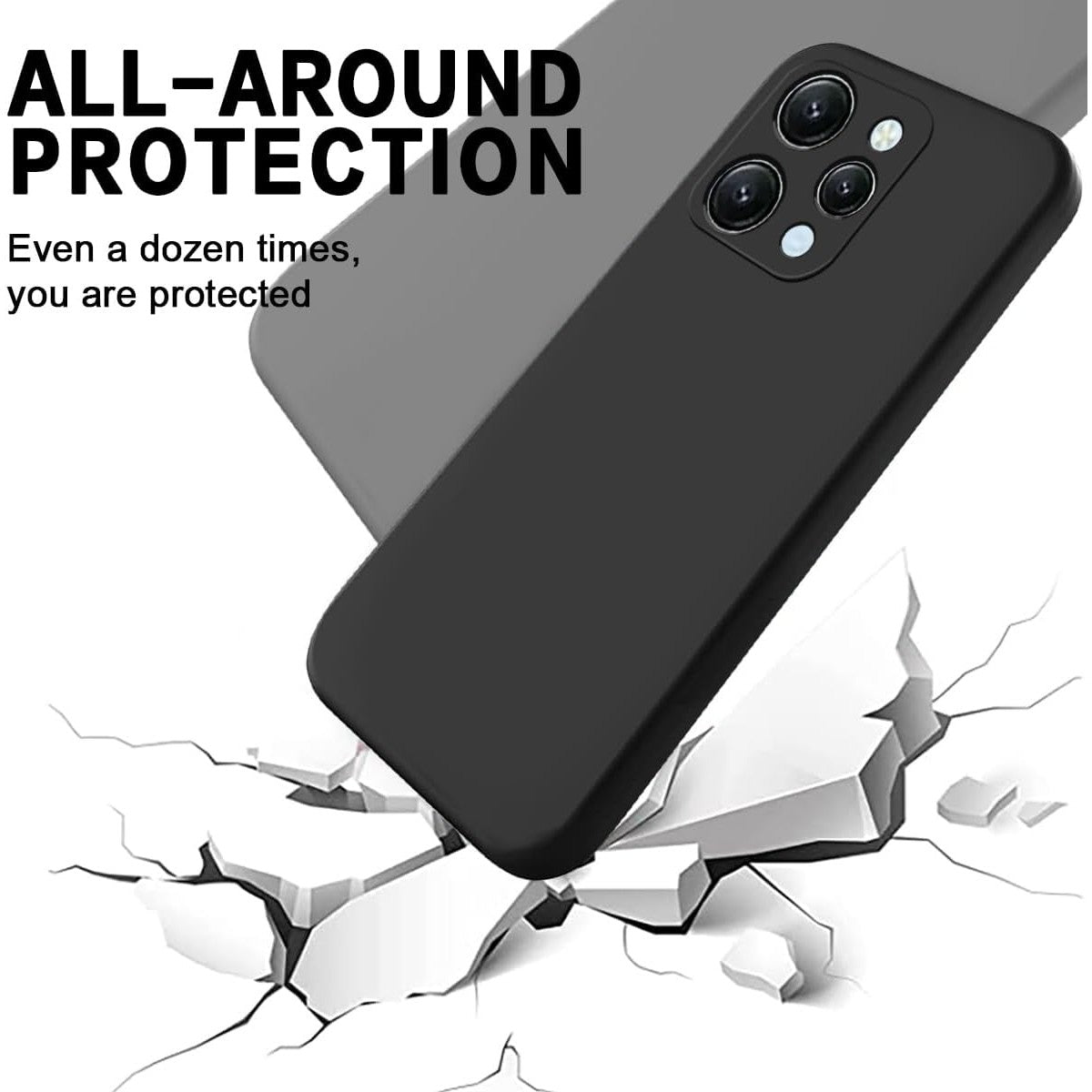 Husa de Protectie Matte TPU, Vivimall, pentru Xiaomi Redmi 12, Protectie Camera, Antisoc, Antizgariere, Antialunecare, Acoperire Completa, Negru - vivimall.ro