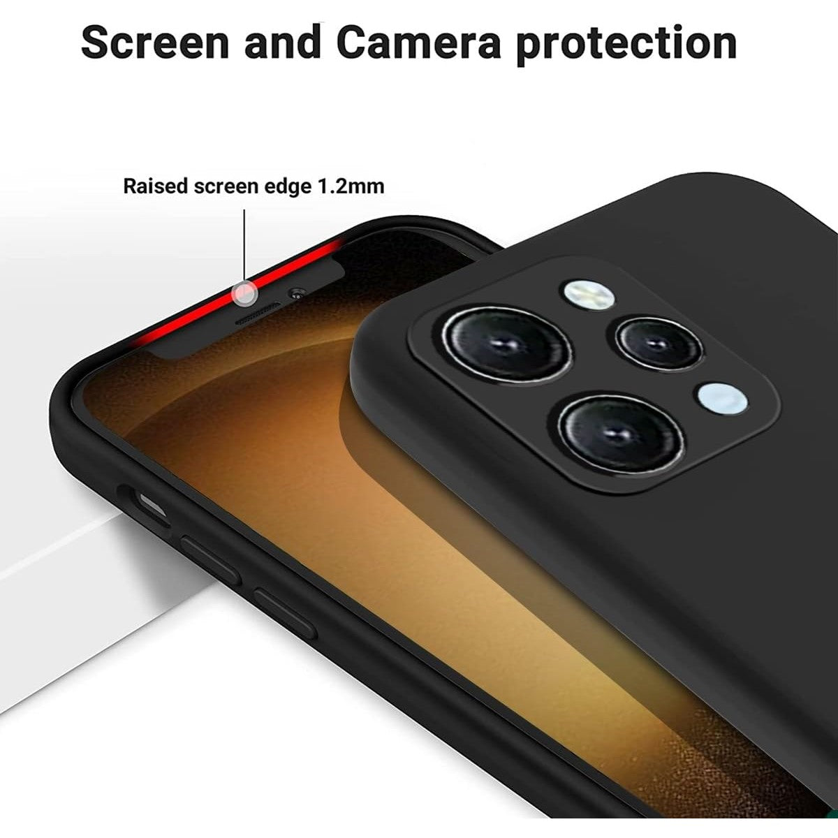 Husa de Protectie Matte TPU, Vivimall, pentru Xiaomi Redmi 12, Protectie Camera, Antisoc, Antizgariere, Antialunecare, Acoperire Completa, Negru - vivimall.ro