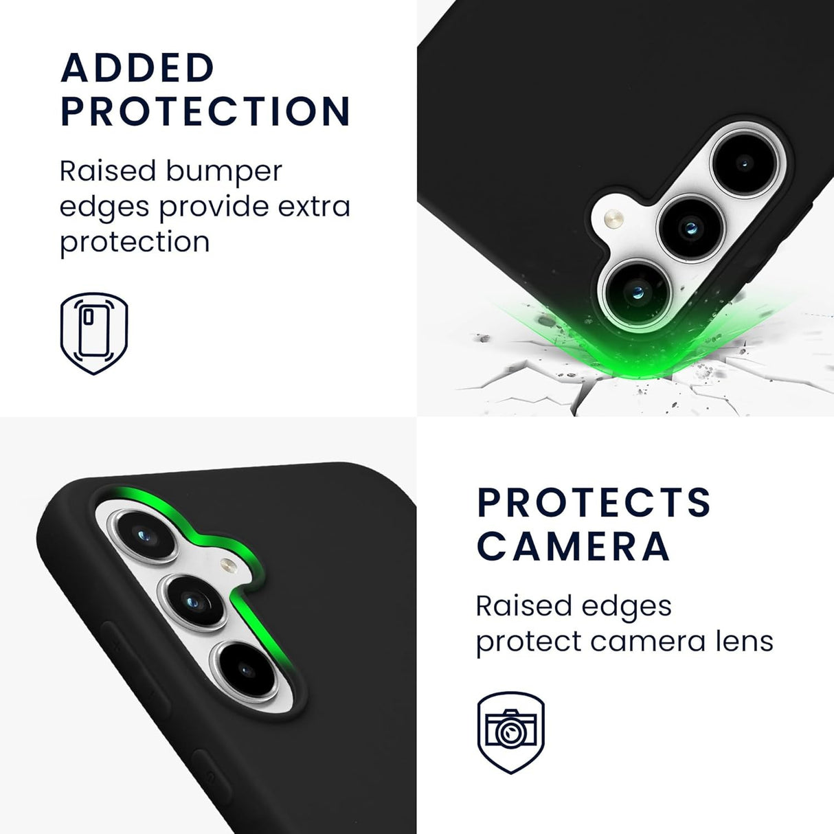 Husa de Protectie Matte TPU, Vivimall, pentru Xiaomi Redmi 13C, Protectie Camera, Antisoc, Antizgariere, Antialunecare, Acoperire Completa, Negru - vivimall.ro