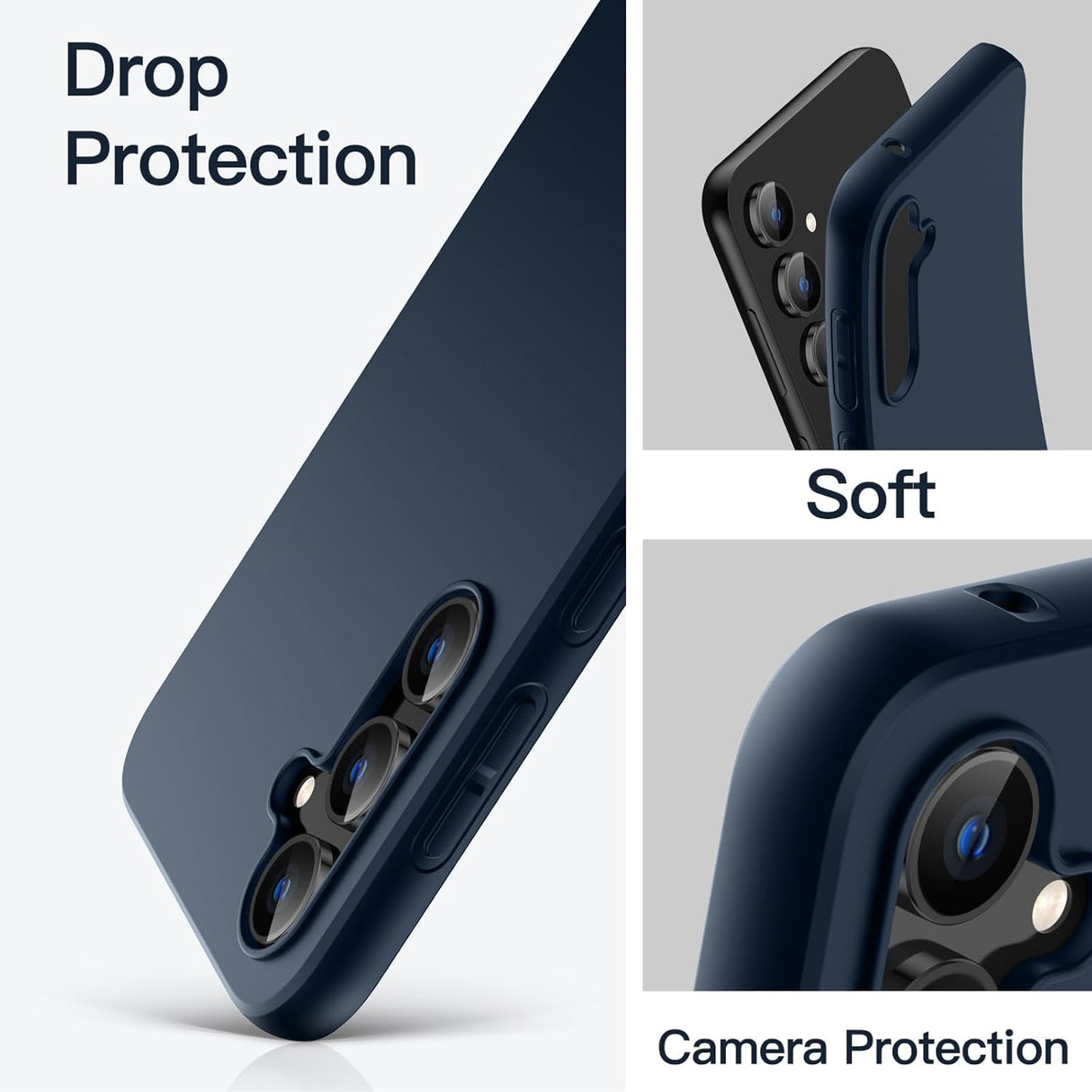 Husa de Protectie Matte TPU, Vivimall, pentru Xiaomi Redmi Note 12 5G, Protectie Camera, Antisoc, Antizgariere, Antialunecare, Acoperire Completa, Albastru - vivimall.ro