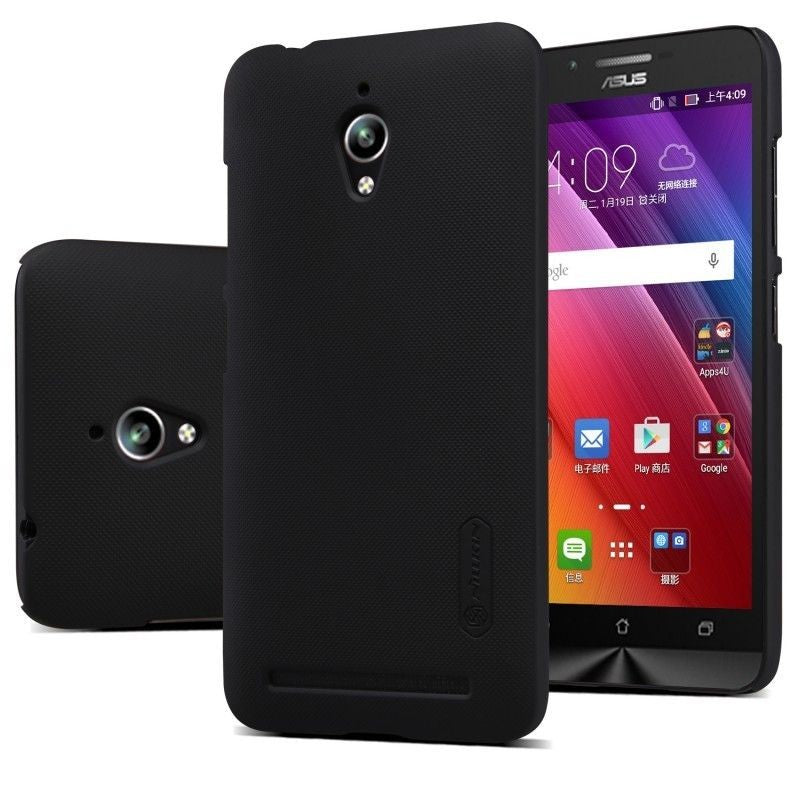 Husa de protectie pentru Asus Zenfone Go Nillkin Frosted Shield Negru + Folie de protectie - vivimall.ro